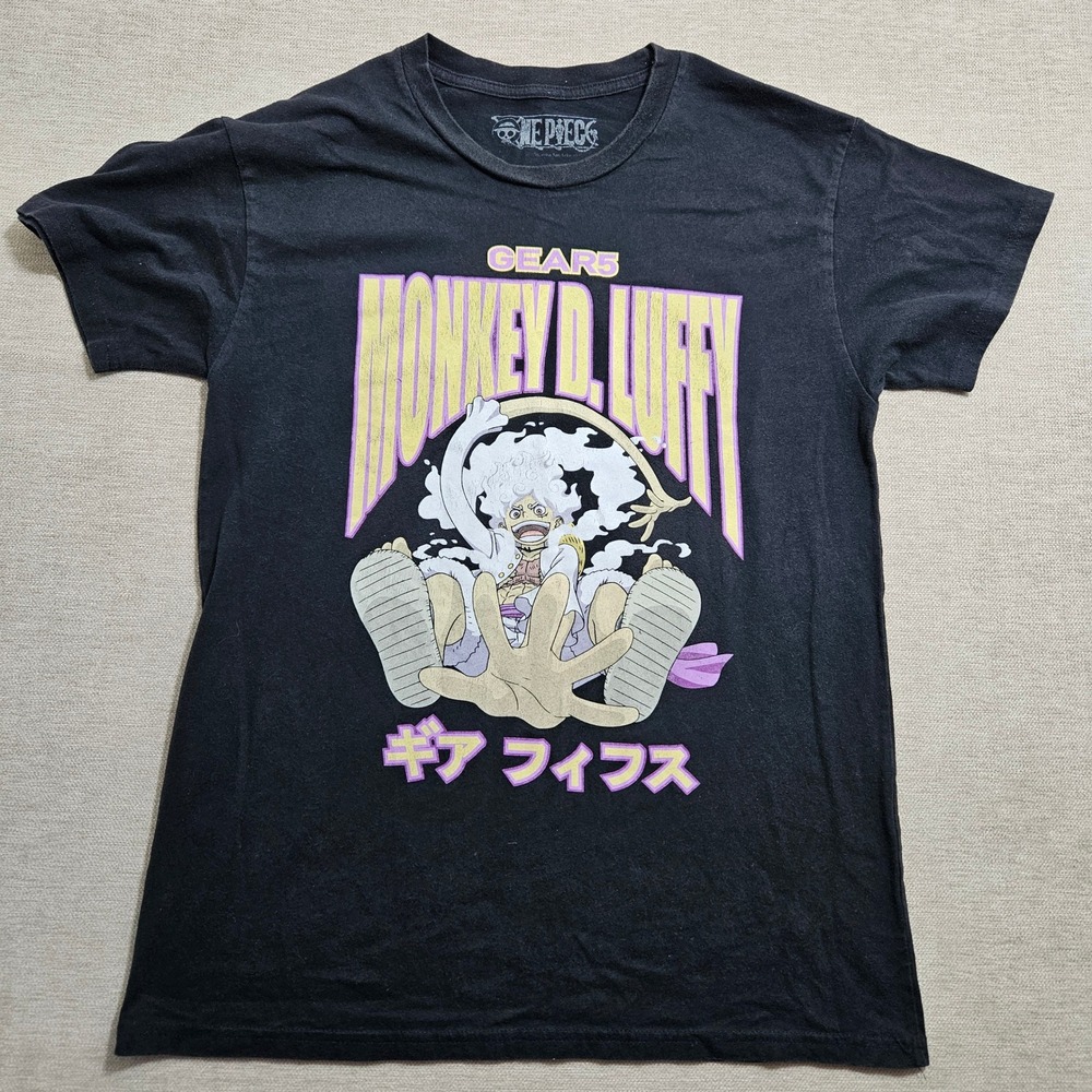 One Piece T-Shirt Large Black Monkey D Luffy Gear 5 Graphic Tee